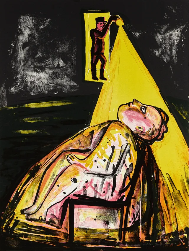 LENA CRONQVIST (född 1938). "Ett drömspel. No 7", ur Strindbergsmappen (1989), signerad och numrerad 164/170, färglitografi.