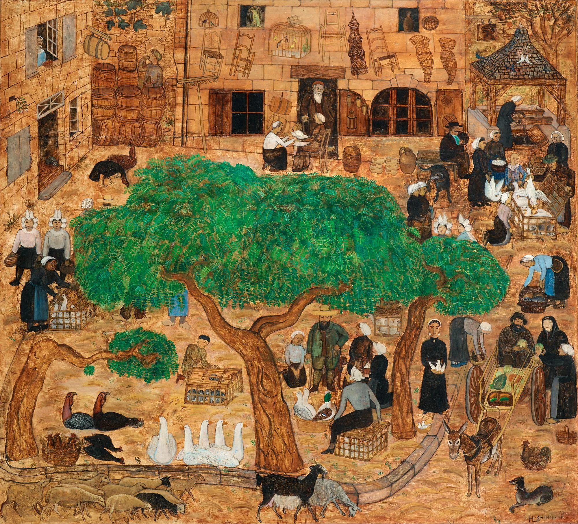 Hilding Linnqvist, "Fågeltorget i Chinon". — Bukowskis