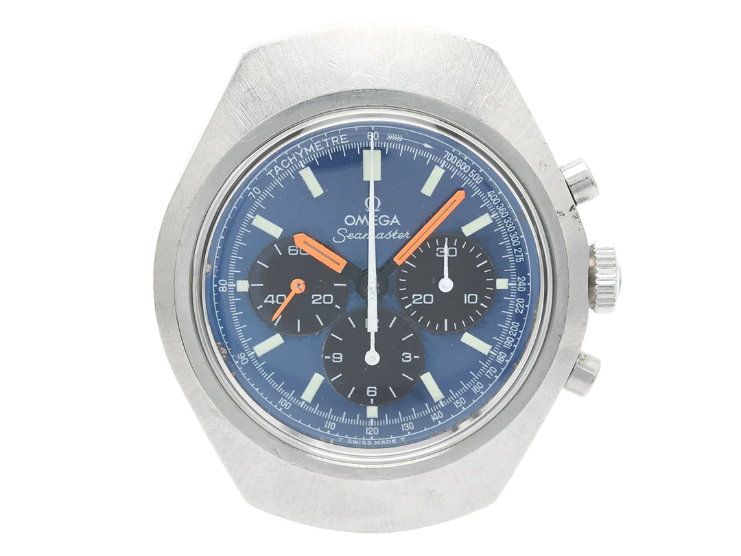 OMEGA, Seamaster (T Swiss Made T), "Tachymetre", Cal 861, Serie nr. 32207355, Ref nr. ST 145.0024, Boett nr. 145.024, kronograf, herrur, 40 mm, manuell, plexiglas, skadad urtavla, OBS: saknar packning, ca 1970. — Klockor/Omega — Kaplans