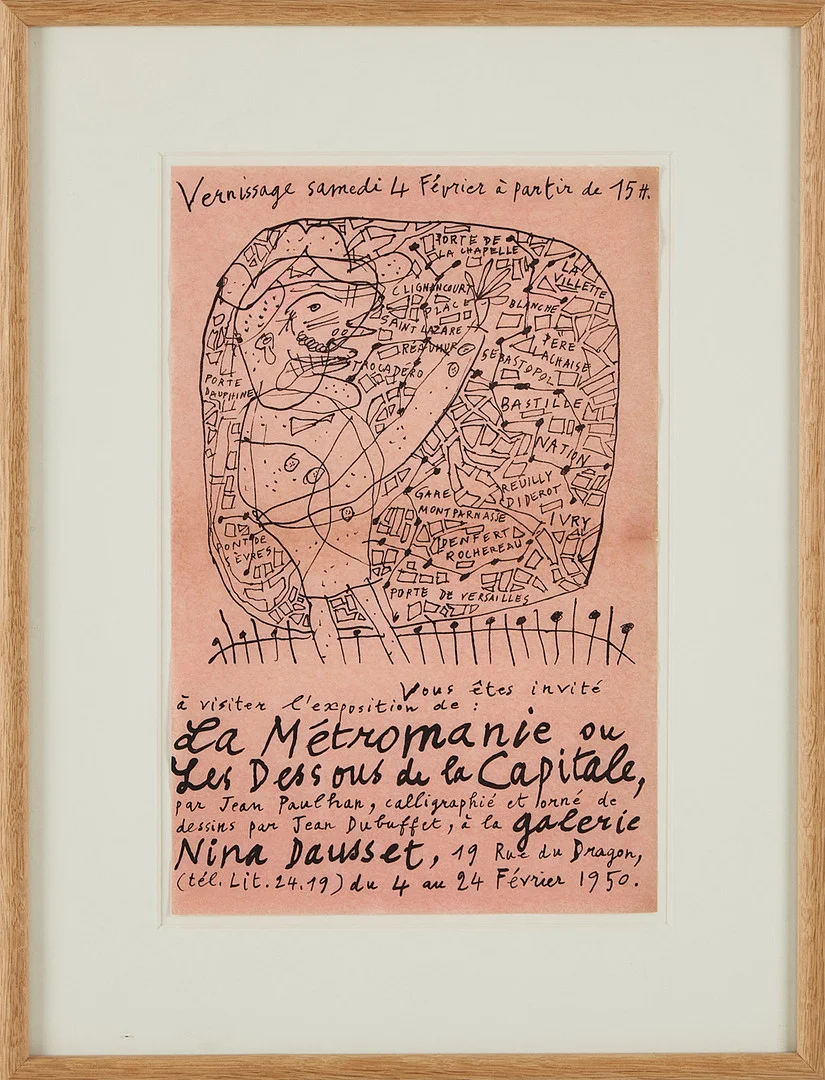 JEAN DUBUFFET. "La Métromanie ou les Dessous de la Capitale, Galerie Nina Dausset". — Engravings & Prints — Stockholms Auktionsverk Magasin 5