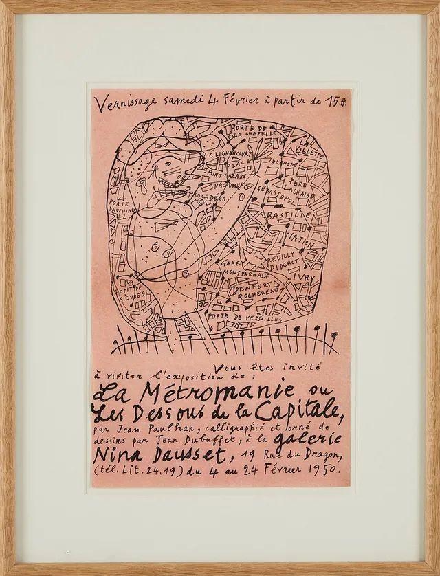 JEAN DUBUFFET. "La Métromanie ou les Dessous de la Capitale, Galerie Nina Dausset".