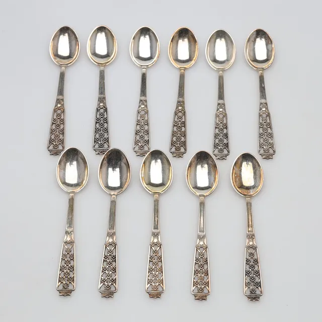 SKEDAR 11 stycken, silver, modell Princess, vikt ca 95 gram.