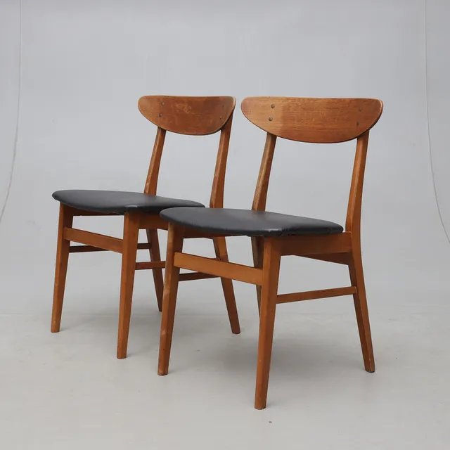 STOLAR, 1 par, ek/bok, Danmark, 1960-tal.