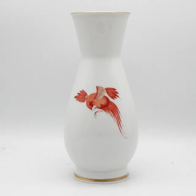 MEISSEN VASE, KAKIEMON STIL, VERGOLDET, 2.WAHL, H. 17,5 CM.