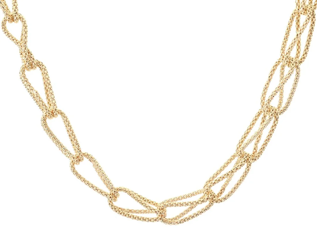 MARCELLO PANE, collier, förgyllt sterlingsilver, längd 39-44 cm, vikt 15,2 g, etui. — Smycken/Collier — Kaplans