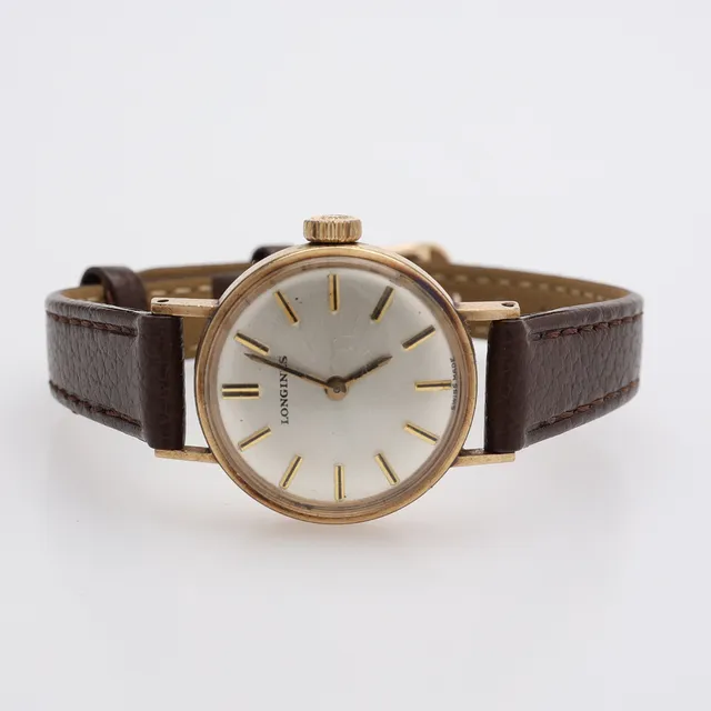 DAMARMBANDSUR, 9K GULD, LONGINES, MANUELLT UPPDRAG.