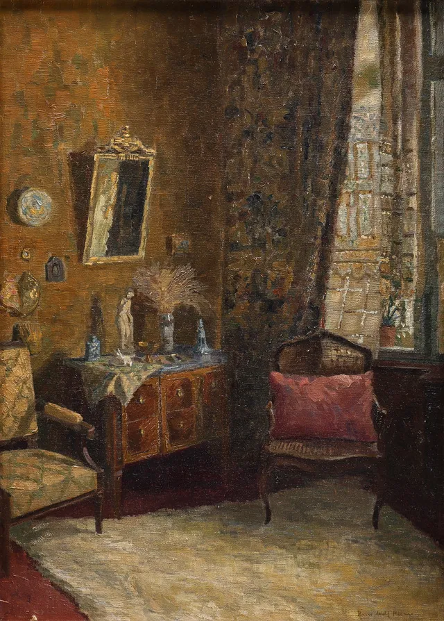 HANS ADOLF HEIMANN (1882-C.1955). Borgerlig interiör.