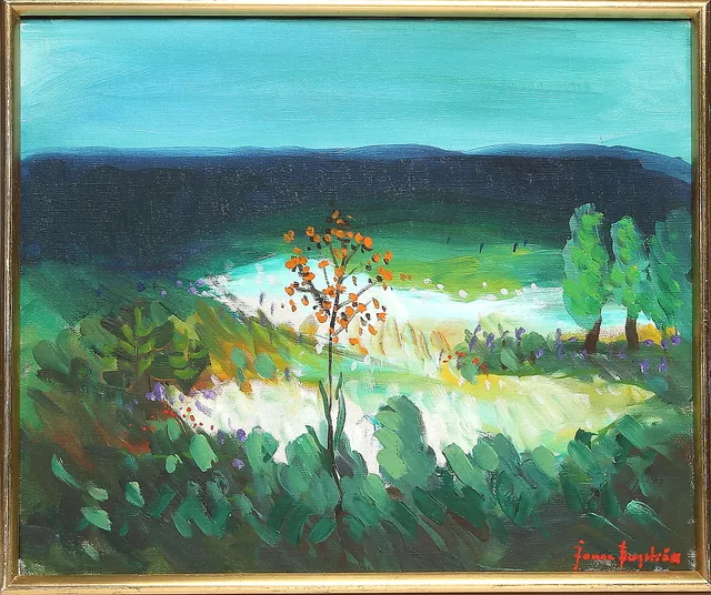 JONNE BERGSTRÖM. "Sommarljus", olja på duk, signerad.