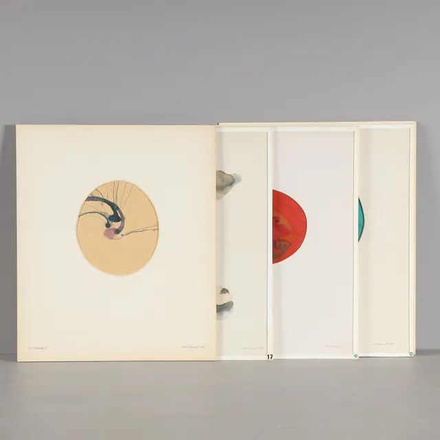 AL EKLUND (1936-2021) kompositioner, 6 stycken, akvareller.