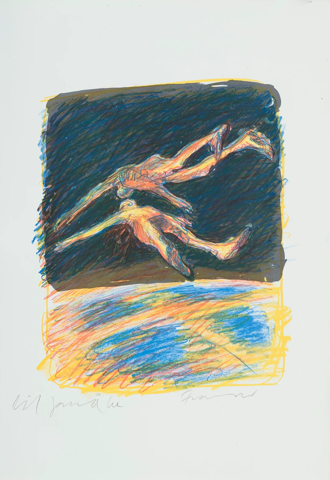 Widerberg, Frans — "Par svevende" Mehren/Widerberg 1984 — Kunst/Grafikk — Blomqvist