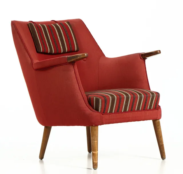 Danish furniture manufacturer. Armchair with nails in beech. Approx. 1960.