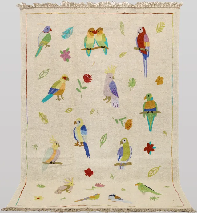 MATTA, Kelim med handbroderi, cirka 185 x 122 cm.