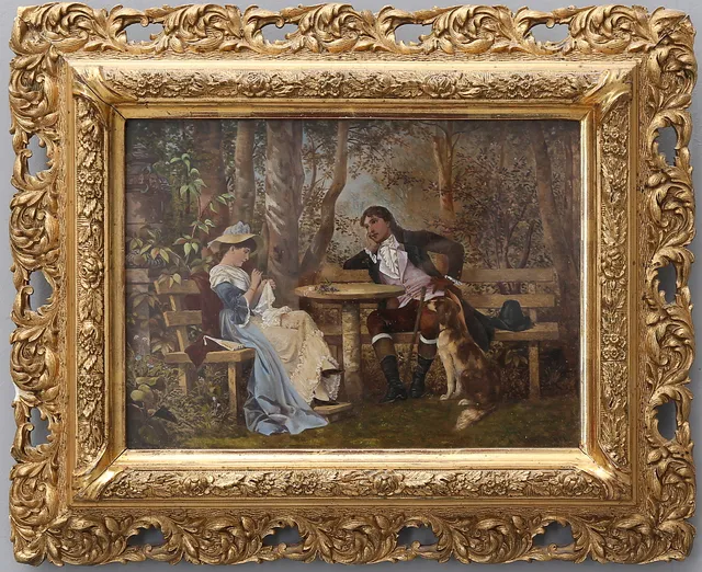 TRYCK, påmålat, efter Carl Schweninger.