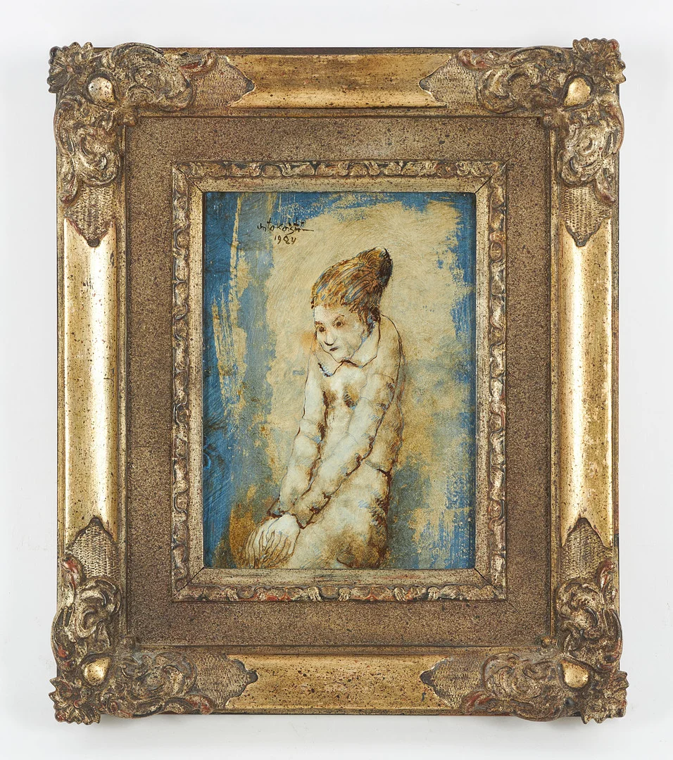 UNTO KOISTINEN. Kvinna mot blå bakgrund, signerad samt daterad 1984, olja på pannå. — Paintings — Stockholms Auktionsverk Helsinki