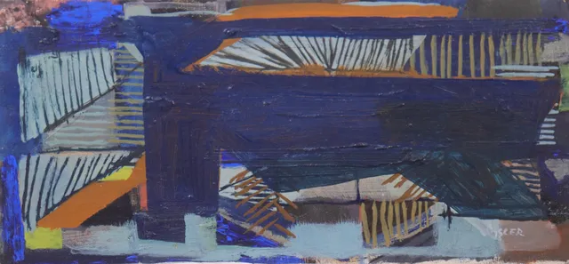 BENGT OSSLER (1932-1998). olja på pannå, komposition.