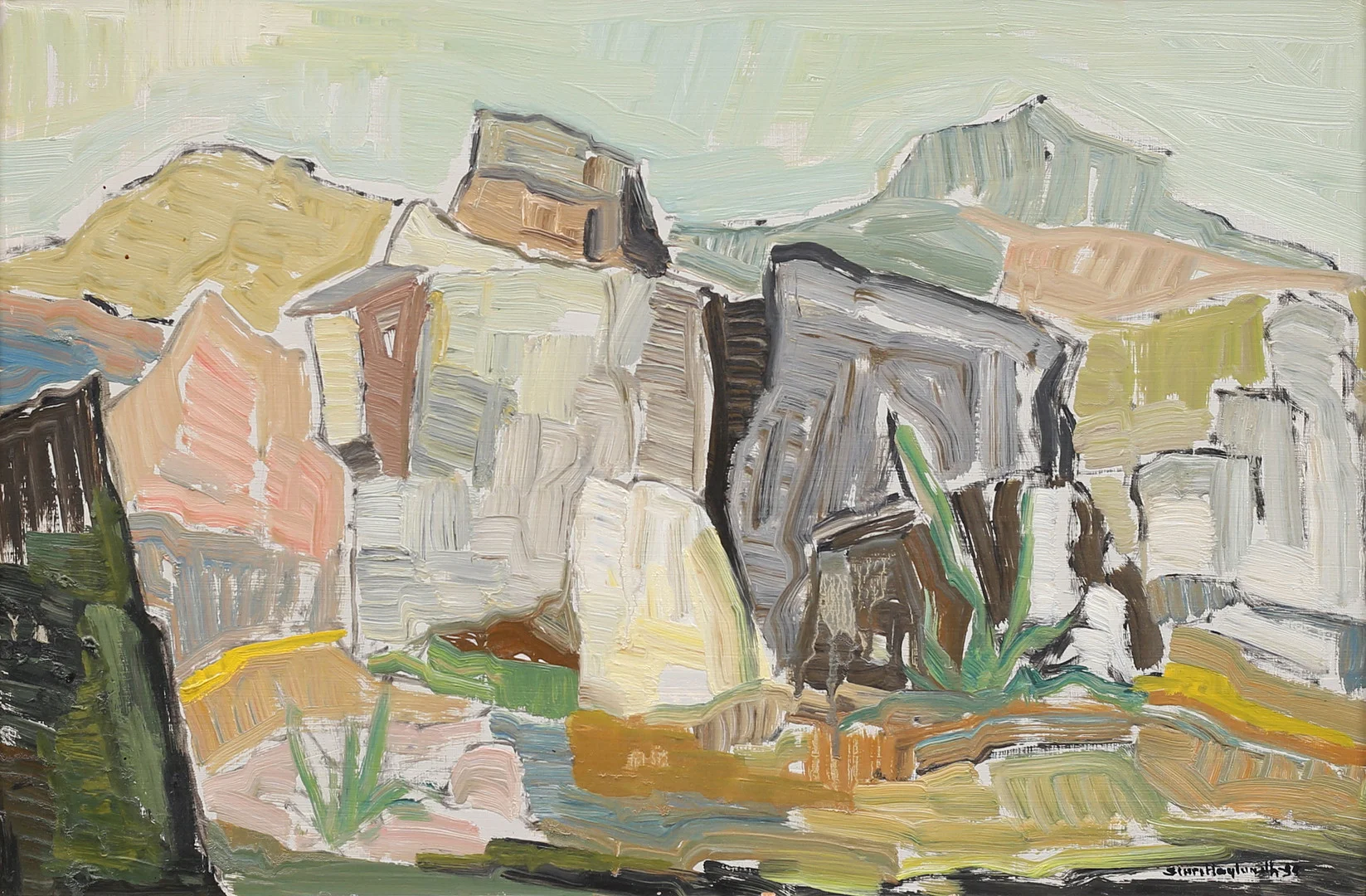 STURE HAGLUNDH. "Mulina Vente, Capri" olja på pannå, signerad och daterad -54. — Paintings — Garpenhus Auktioner