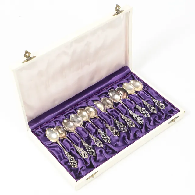 MOCKASKEDAR, 12 stycken, silver.
