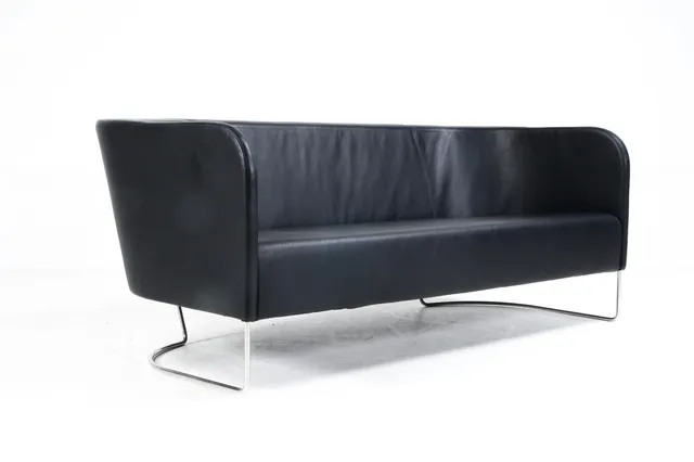 Kasper Salto. Freestanding sofa, model Kato 1102, black leather