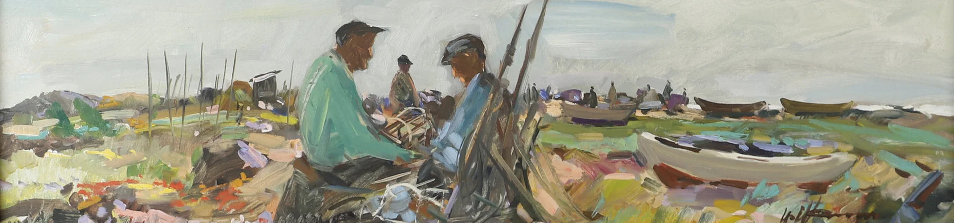 UNO HUBERT KARLSSON. Fiskargubbe, olja på duk, signerad. — Paintings — Helsingborgs Auktionskammare