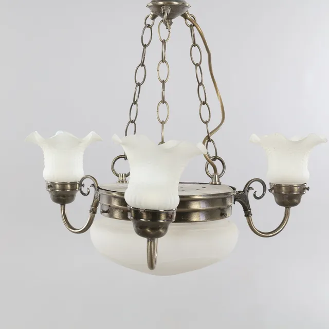 TAKLAMPA, metall/frostat glas.