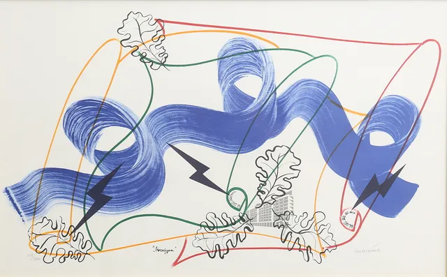 CARL FREDRIK REUTERSWÄRD. "Storviggen". Färglitografi, signerad och numrerad 199/300.