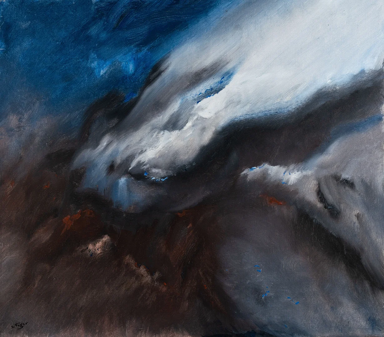 SIXTEN FAGER. Olja på duk, "Vårflöde, Tärnaby", Signerad & daterad 1998. — Paintings — Norrlands Auktionsverk