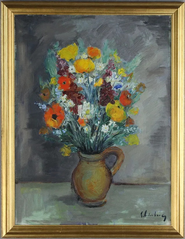 ERIC CEDERBERG. Olja på duk, blomsterstilleben, signerad.