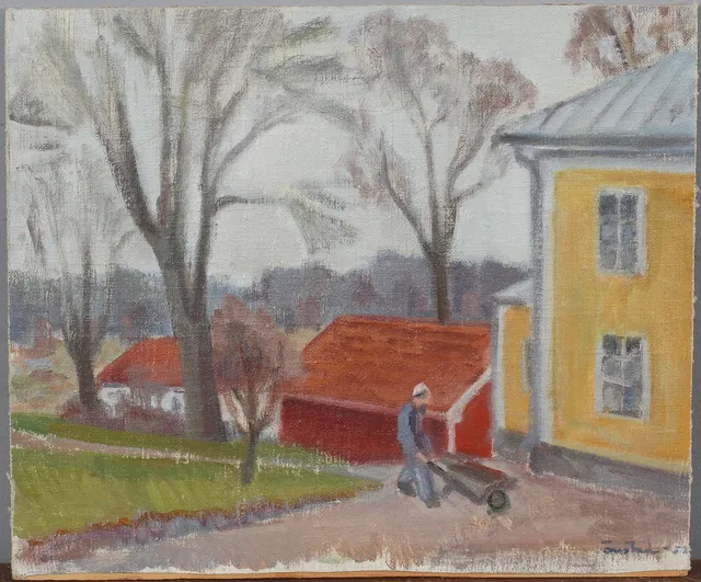 BERNHARD ÖNSTAD. "Ösbyholm Roslagen", olja på dukpannå, signerad och daterad -52.