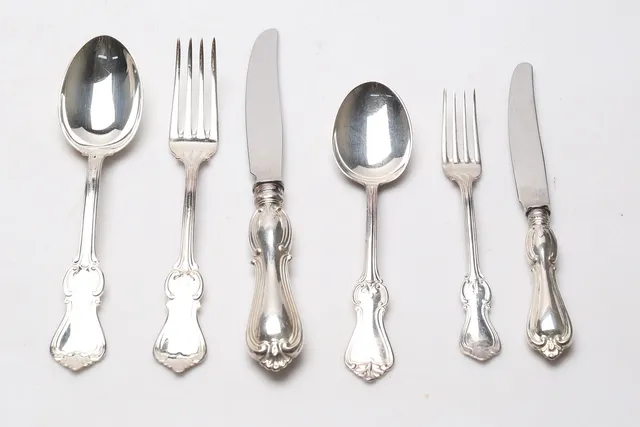 BESTICK, 77 delar, silver, "Olga", 1900-tal.