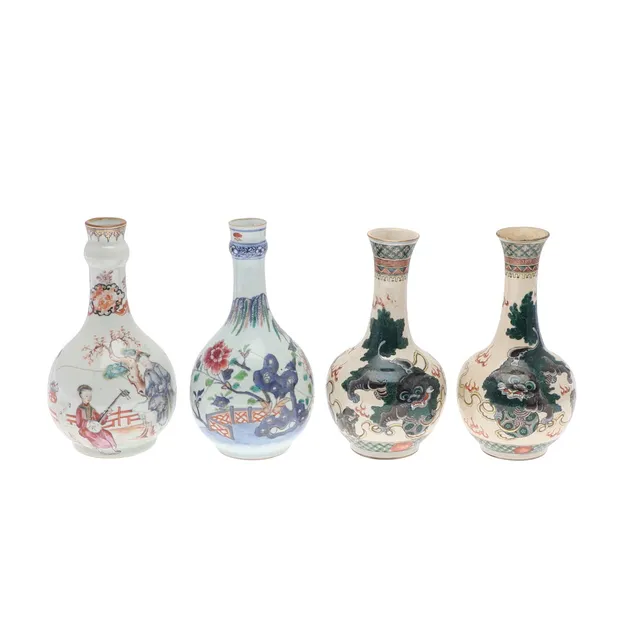 CHINESE PORCELAIN GARLIC HEAD VASES & PAIR OF VASES.