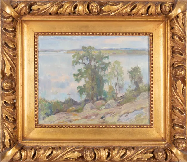 EERO JÄRNEFELT. Vy över sjön, signerad samt daterad 1918, olja på duk.