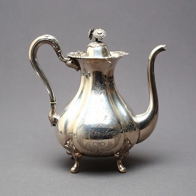 KAFFEKANNA, silver, rokokostil, GAB, 1905.