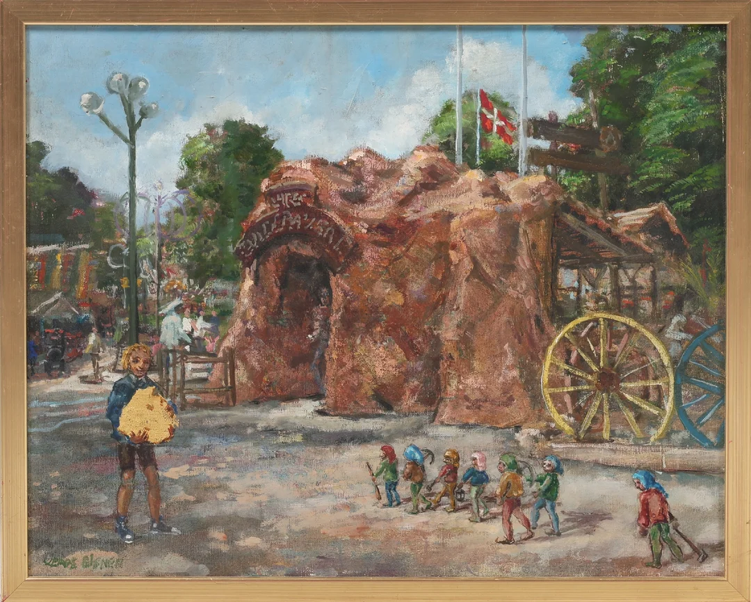 Jeppe Eisner: Gold digger at Dyrehavsbakken — Paintings and sculptures/Modern pictorial arts — Lauritz