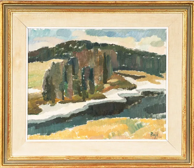BERTIL JOHANSSON-BAJO. Olja på pannå, Signerad.