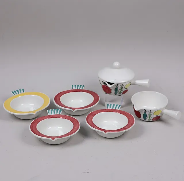 MARIANNE WESTMAN. "Picknick", Rörstrand, servisdelar, 6 st.