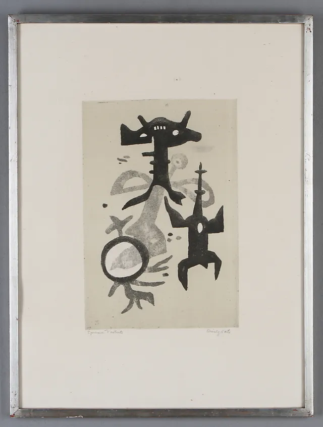 ERIC GRATE. Komposition, etsning, epreuve d'artist, signerad.