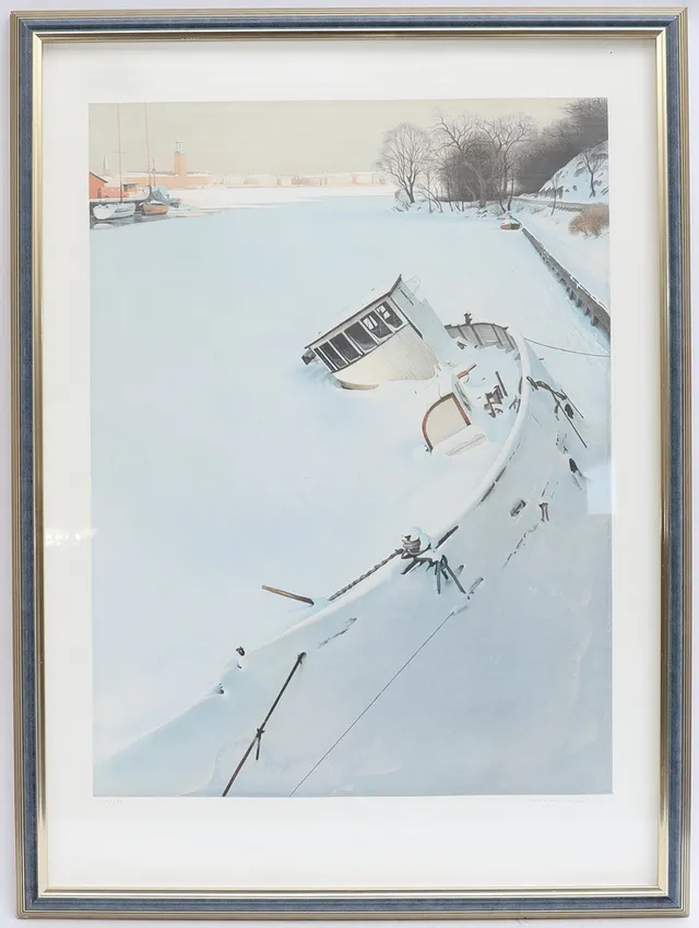 STANISLAW ZOLADZ. Motiv från Stockholm" färglitografi, signerad numrerad och daterad 1991.