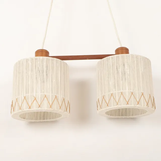 TAKLAMPA, trä/textil, 1960/1970-tal.