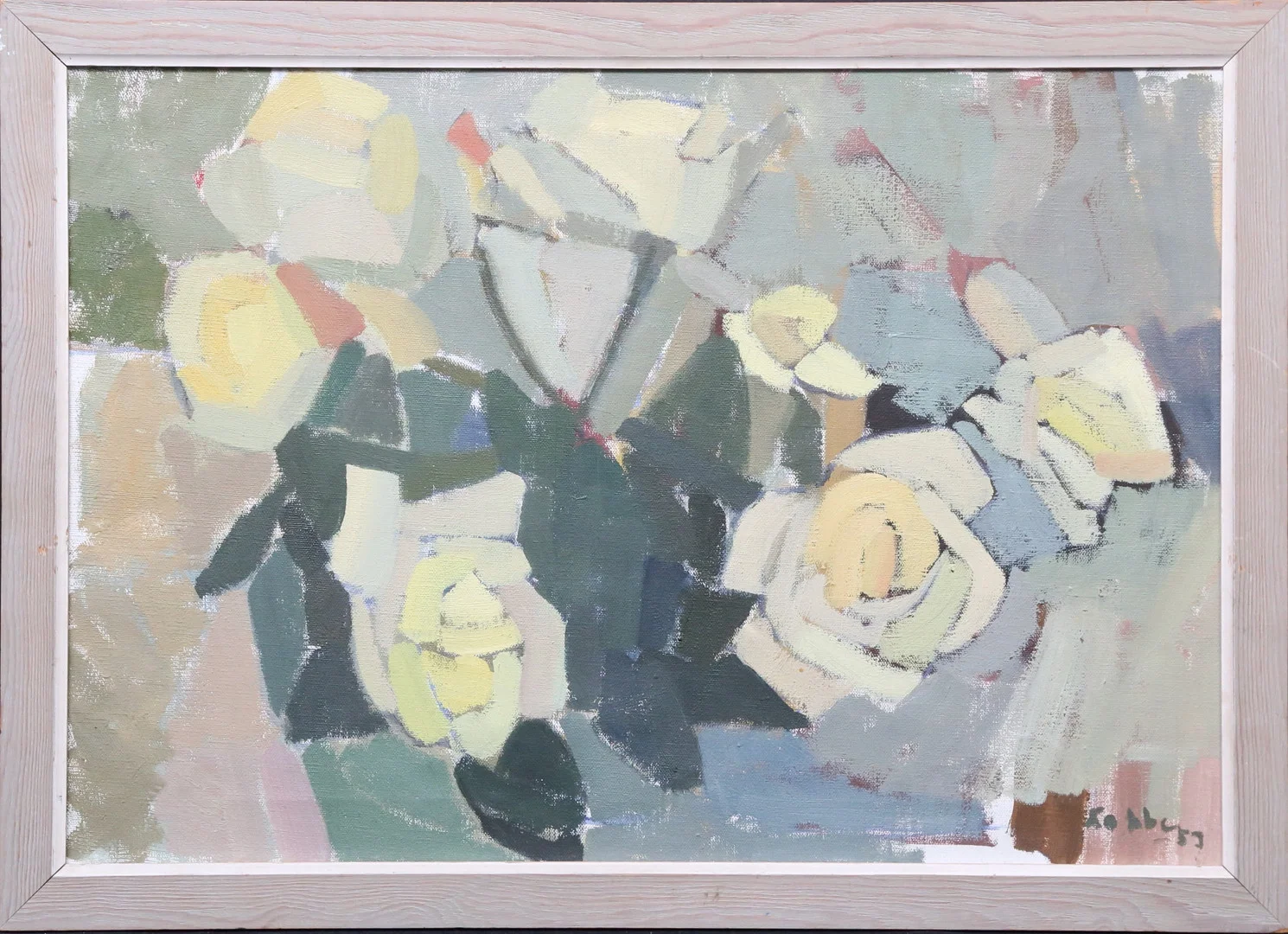 ERICA CABBE. Blomsterstilleben. Olja på duk, signerad, daterad 52. — Paintings — Gomér & Andersson Linköping