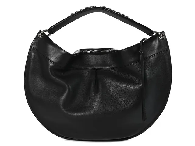 LOEWE, VÄSKA, Fortune, svart skinn, brunt mockafoder, silverfärgade beslag, 50x32 cm, två extra axelremmar, dustbag. Very good condition.