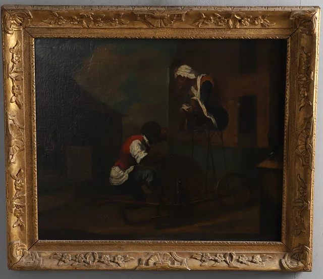 CIRCLE OF ALEXIS PEYROTTE (MAZAN 1699-1769 PARIS). MONKEYS SHARPENING KNIVES.