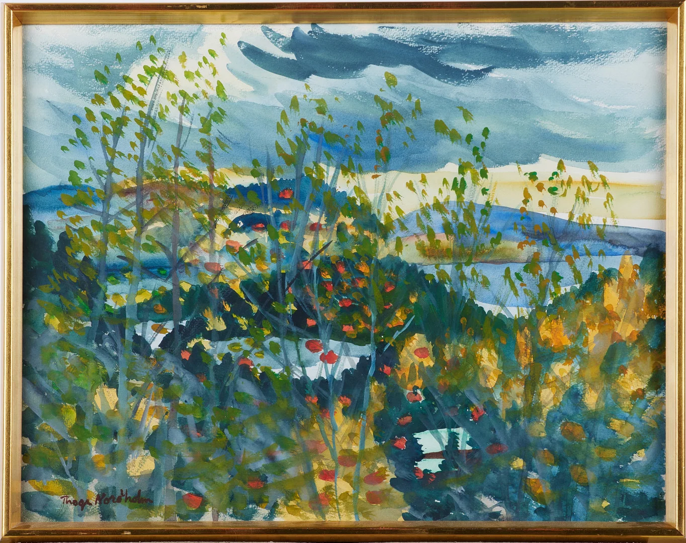 THAGE NORDHOLM (1927-1990). landskapsmotiv, akvarell på papper, signerad Thage Nordholm. — Paintings — Stockholms Auktionsverk Magasin 5
