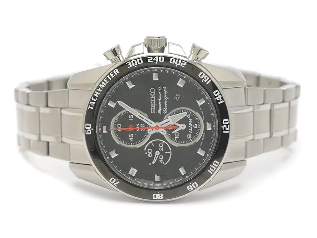 SEIKO, Sportura, Cal 7T62, Serie nr.150143, Ref nr. SNAE69P1, Boett nr. 7T62-0KW0, kronograf, herrur, 42 mm, stål, quartz, hardlexglas, datum, originallänk, viklås, ca 2011, box, ytterkartong.
