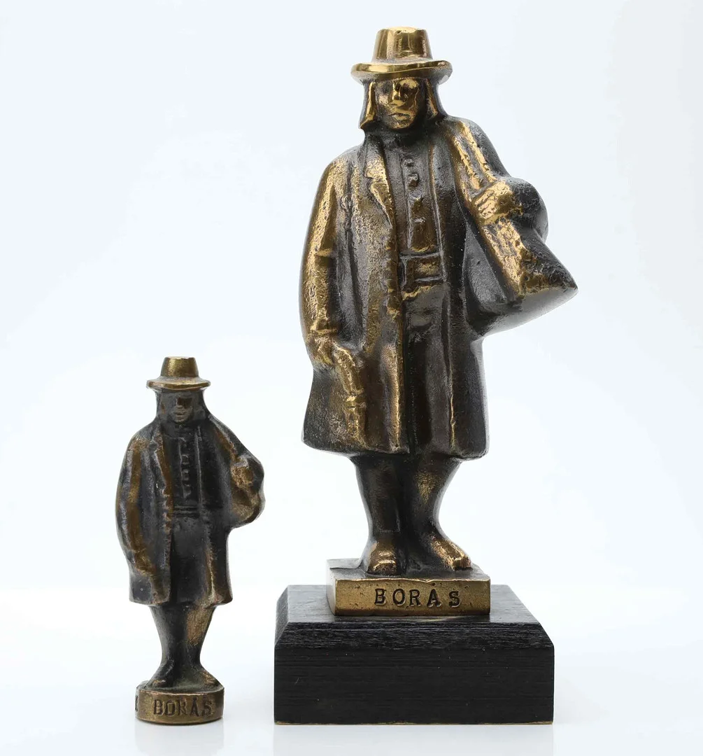 NILS CASTEGREN (1903-1985). skulpturer, 2 st, patinerad brons, Borås, 1960/70-tal, monogramsignerad NC. — Sculptures & Bronzes — Hälsinglands Auktionsverk