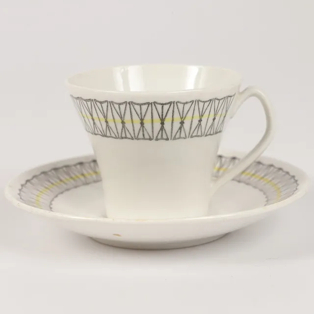 HELMER RINGSTRÖM. Kaffeservis, "Kryss", 12 delar, porslin, Upsala-Ekeby/Gefle.