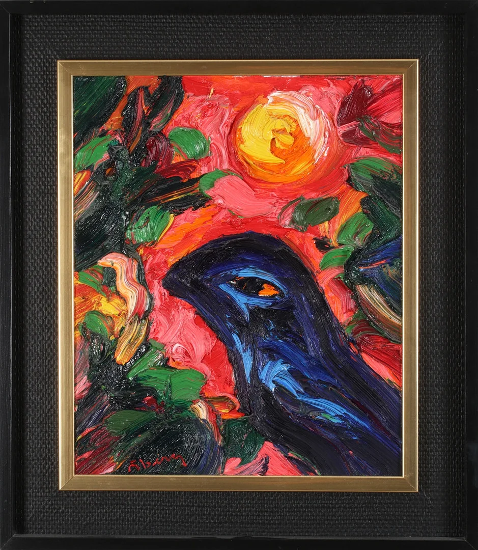 BENGT ÅBERG. "Fågeln i norr", olja på duk, signerad. — Paintings — Stadsauktion Sundsvall