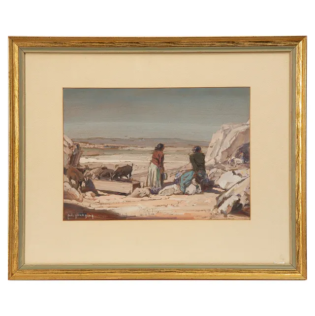 CARL OSCAR BORG. Gouache på papper, signerad.
