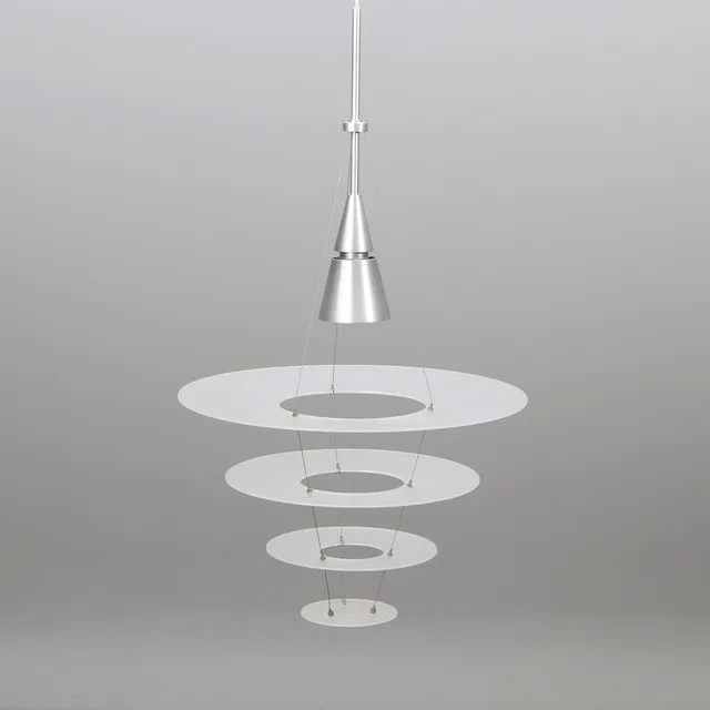 SHOICHI UCHIYAMA. TAKLAMPA. Plast och borstad metall. "Enigma", Louis Poulsen.