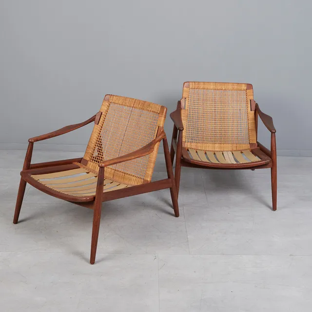 HARTMUT LOHMEYER. für Wilkhahn, zwei Sessel / Lounge Chairs, Teak, 1950er Jahre, Deutschland (2).