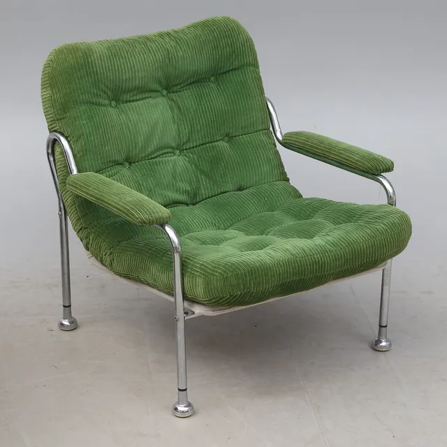 BO EIGERT. FÅTÖLJ, Stålbo, 1970-tal.